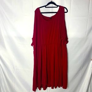 torrid size 4 red skater dress cold shoulder soft